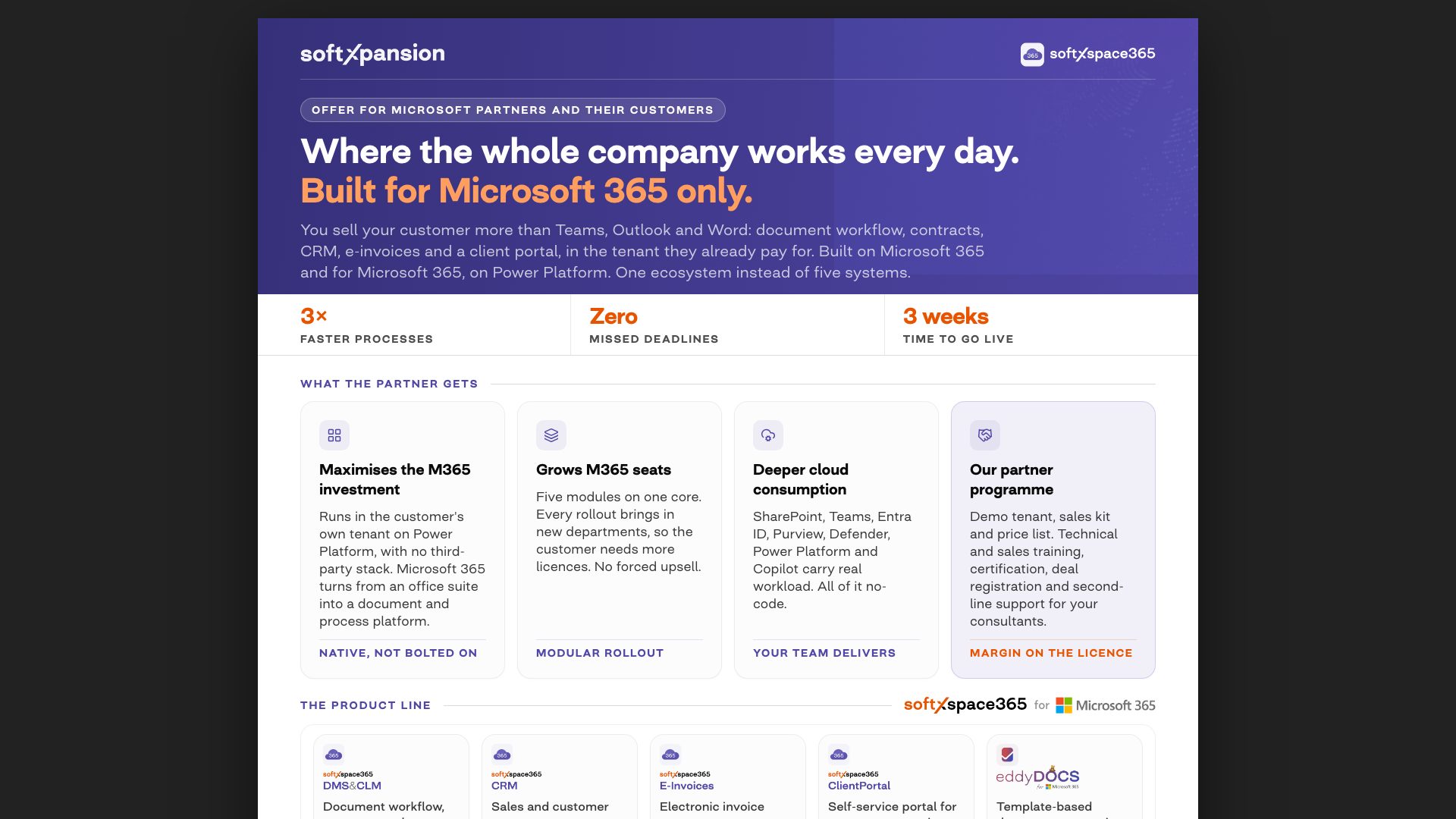 softXspace 365 · Partner One-pager